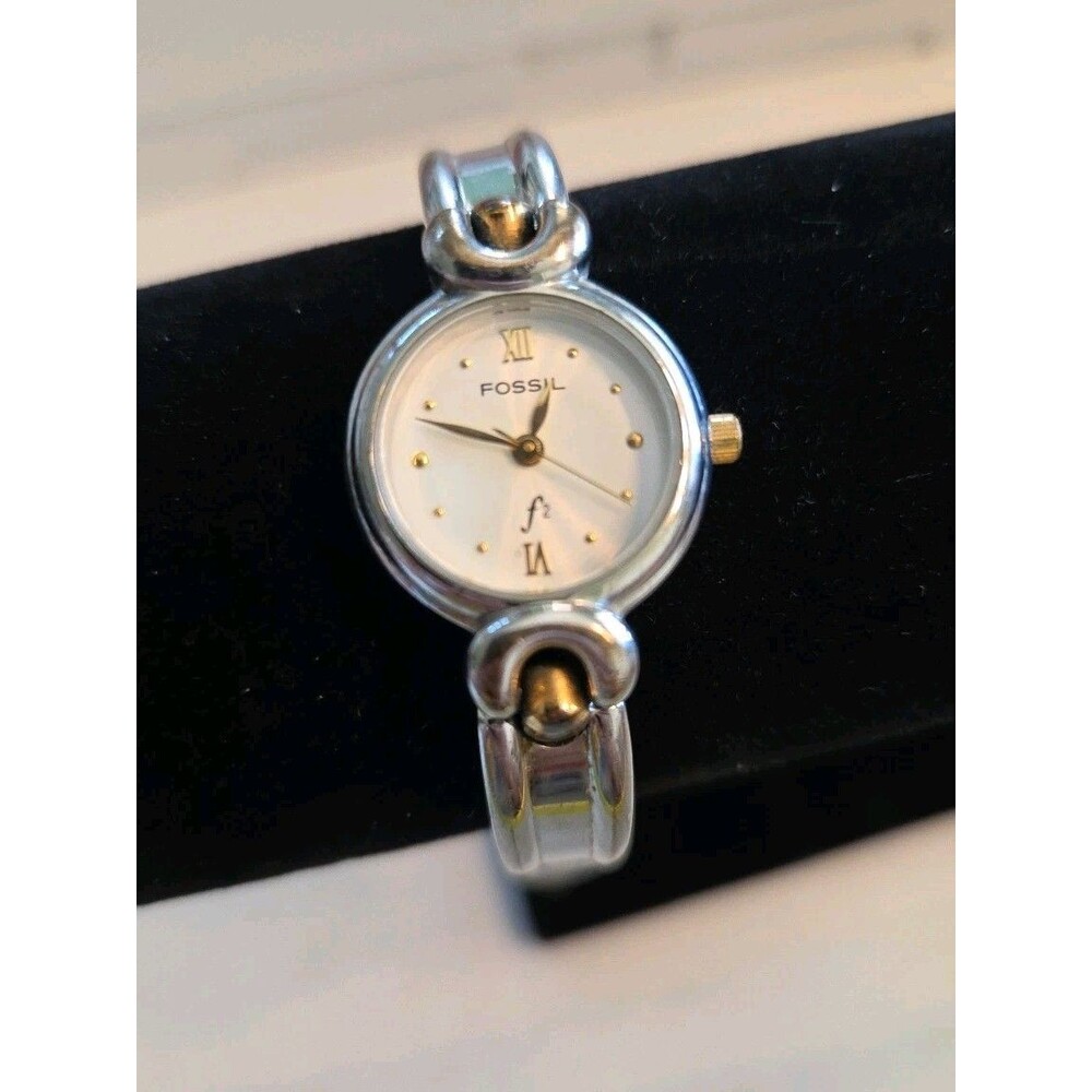 Fossil Women F2 Gold/Silvertone Petite Bracelet Quartz Watch New Battery Install